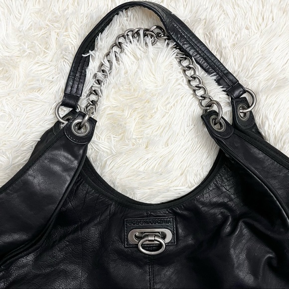 BCBGMaxAzria Large Black Leather Hobo Bag - Picture 3 of 12